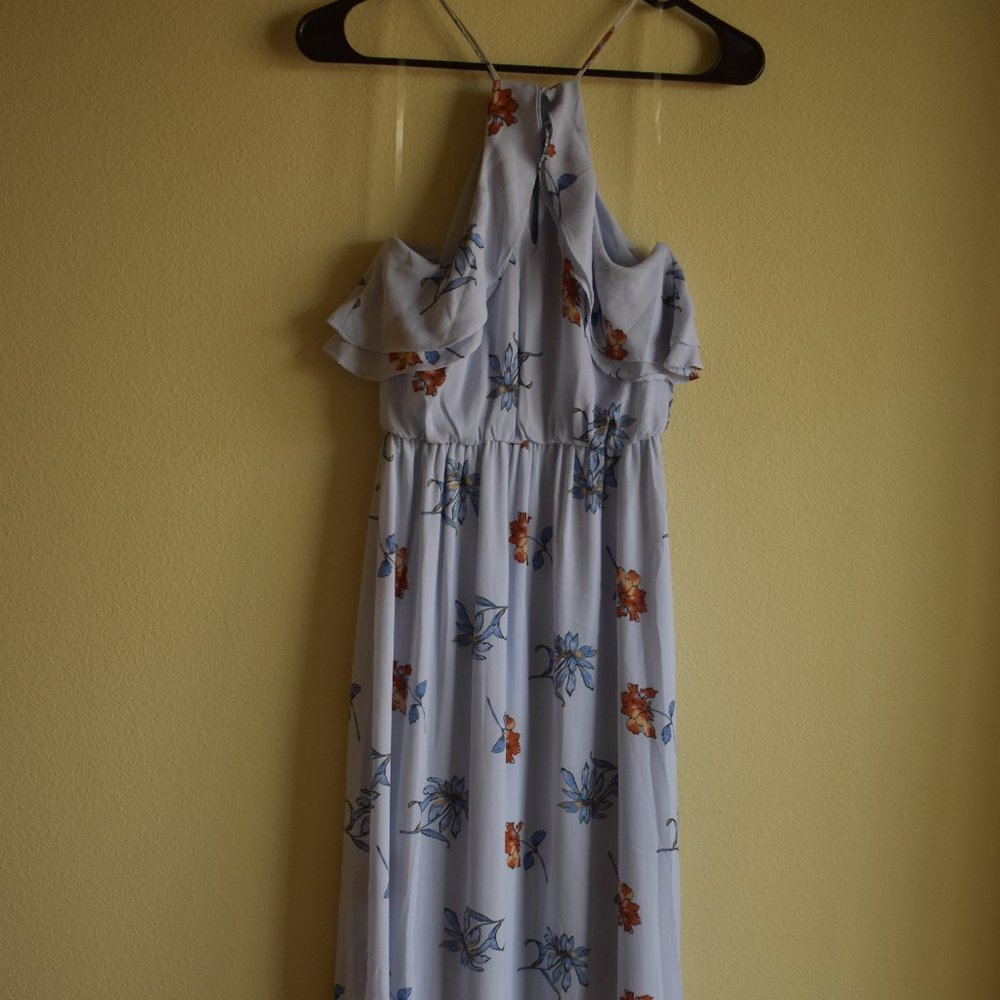 Floorlength White Floral Dress